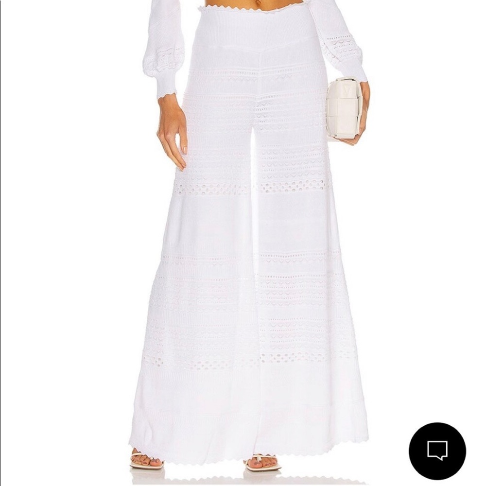 Women's Alexie Haruko White Flowy Pants - Medium (Retail $295)